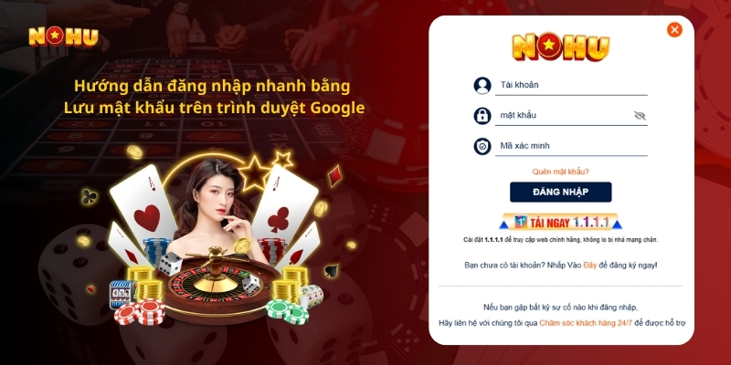 Lưu sẵn mật khẩu trên web để đăng nhập nhanh